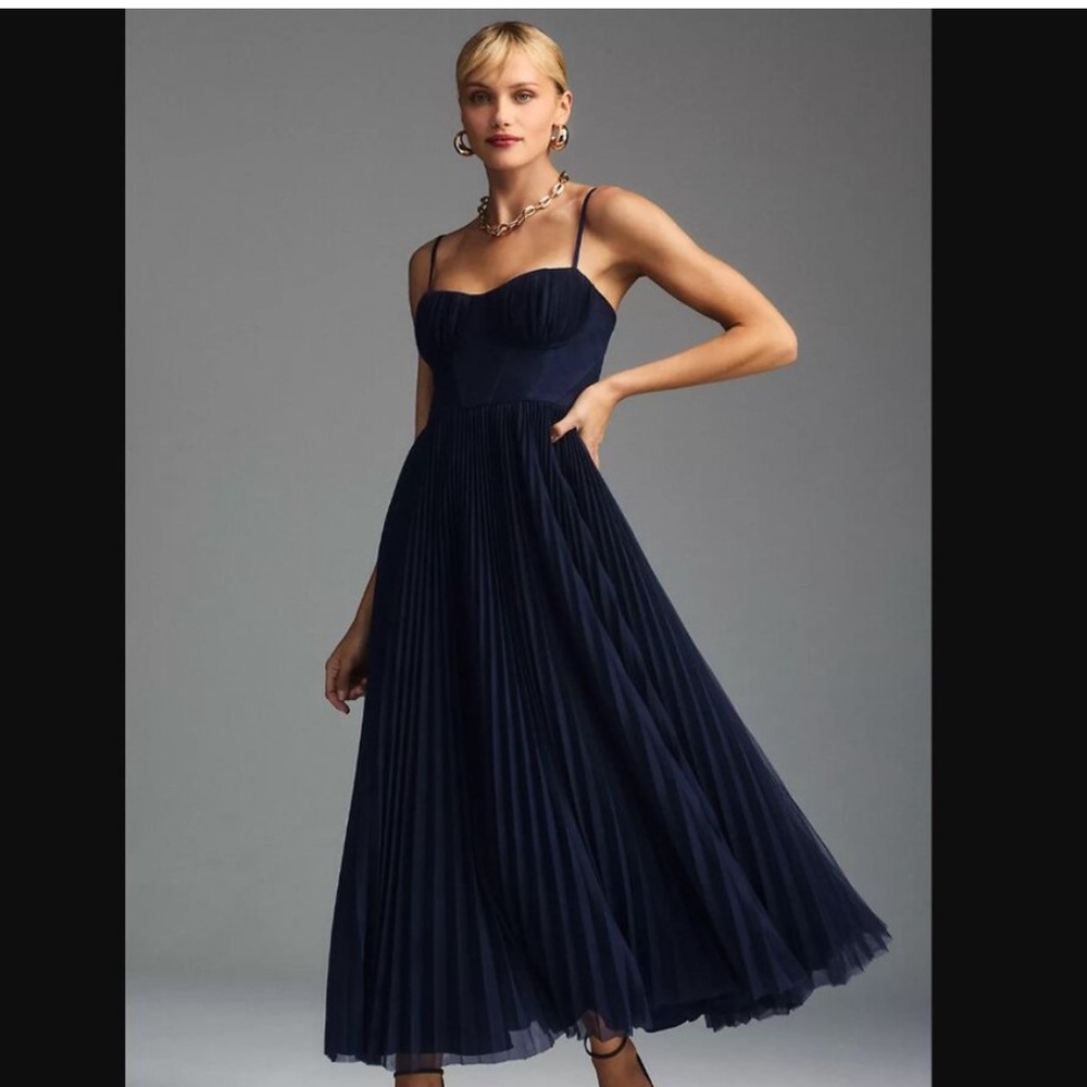 Hutch Navy Blue Midi Dress